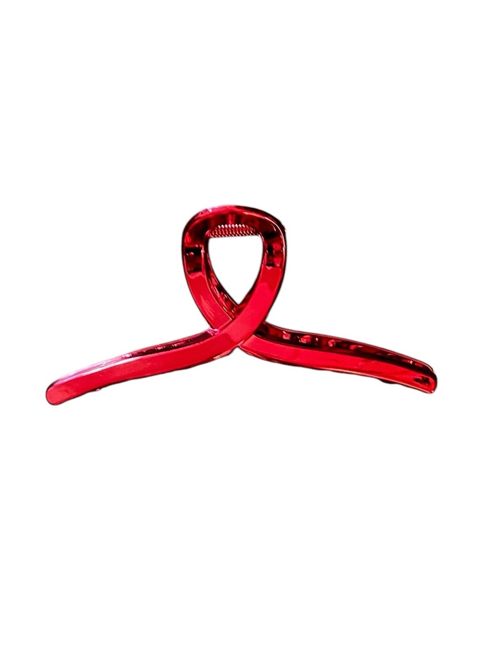 Bright Cherry Red Metallic Shiny Reflective Large 5" Loop Lobster Claw Hair Clip